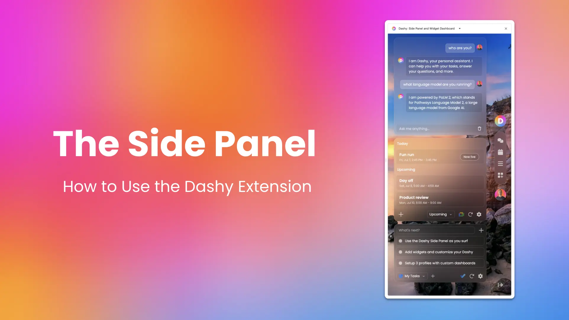 How to Use the Dashy Side Panel