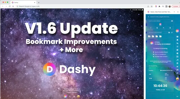 Dashy v1.6 Bookmarks Improvements