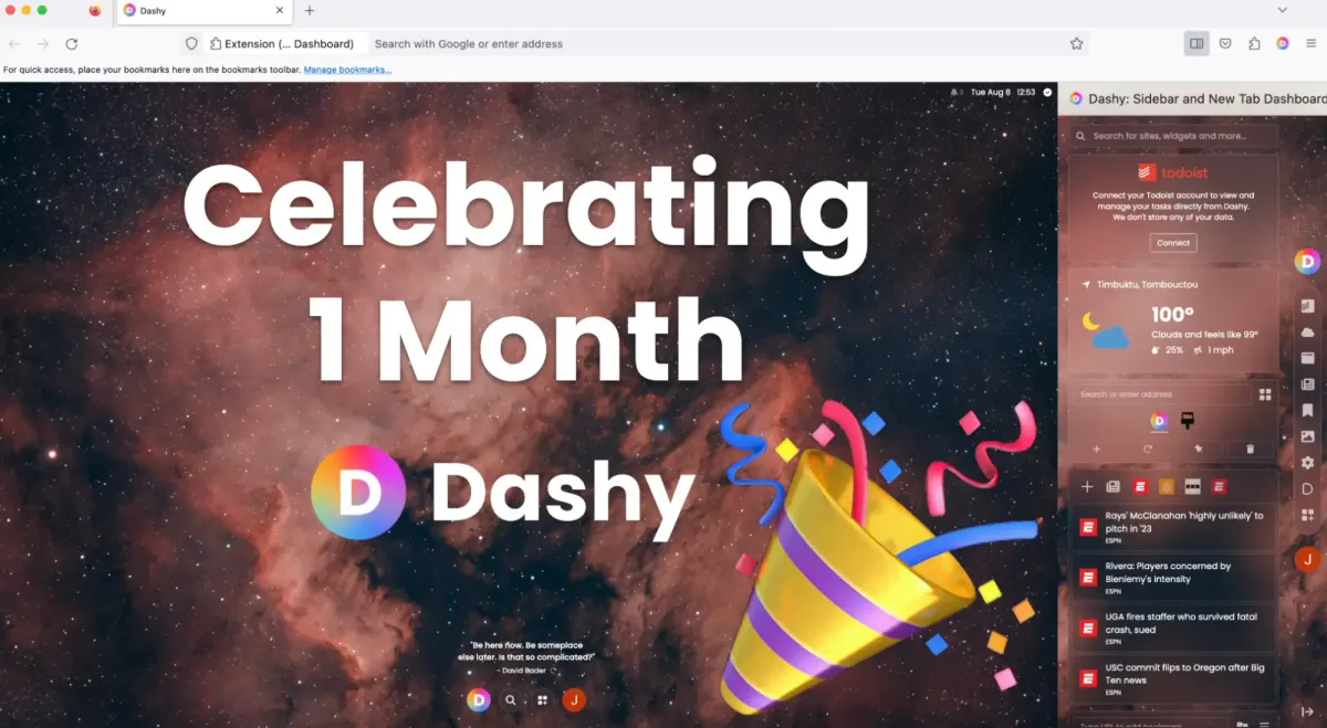 Celebrating 1 Month of Dashy