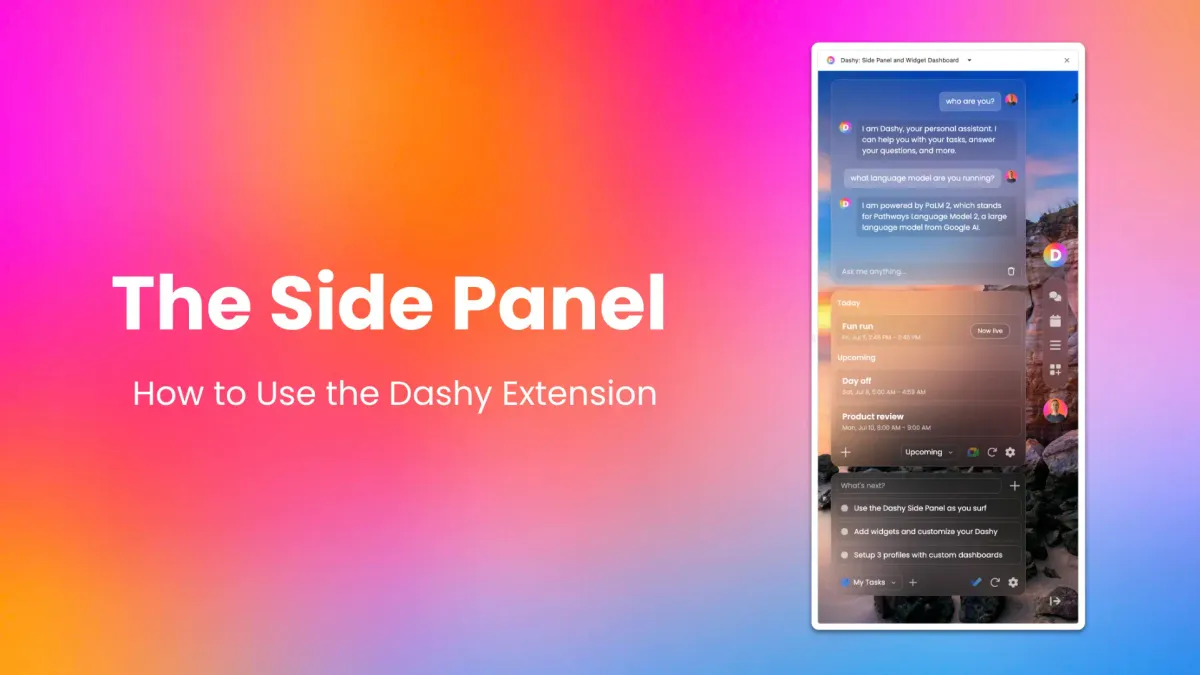 How to Use the Dashy Side Panel