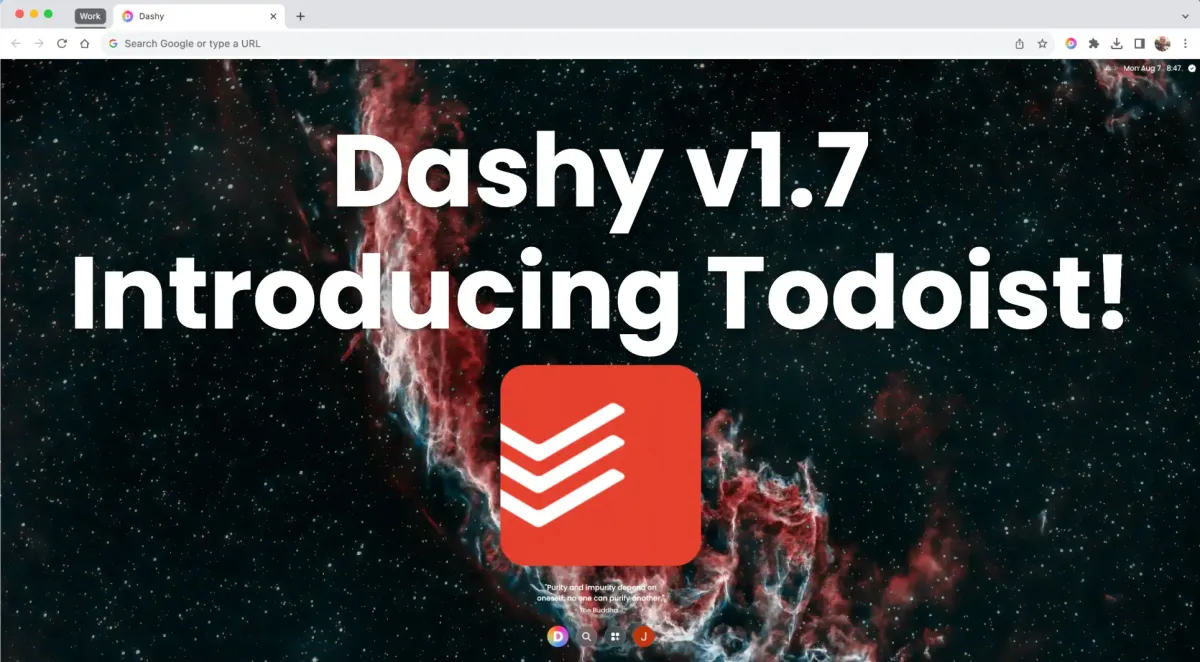 Dashy v1.7 - Announcing the Todoist Widget!